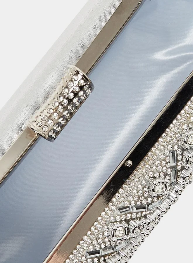 Styli  Textured Embellished Clutch with Chain Strap for Women | Best Price UAE