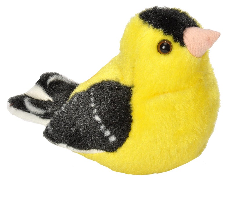 Wild Republic Audubon Birds American Goldfinch Plush with Authentic Bird Sound Stuffed Animal Bird Toys for Kids and Birders