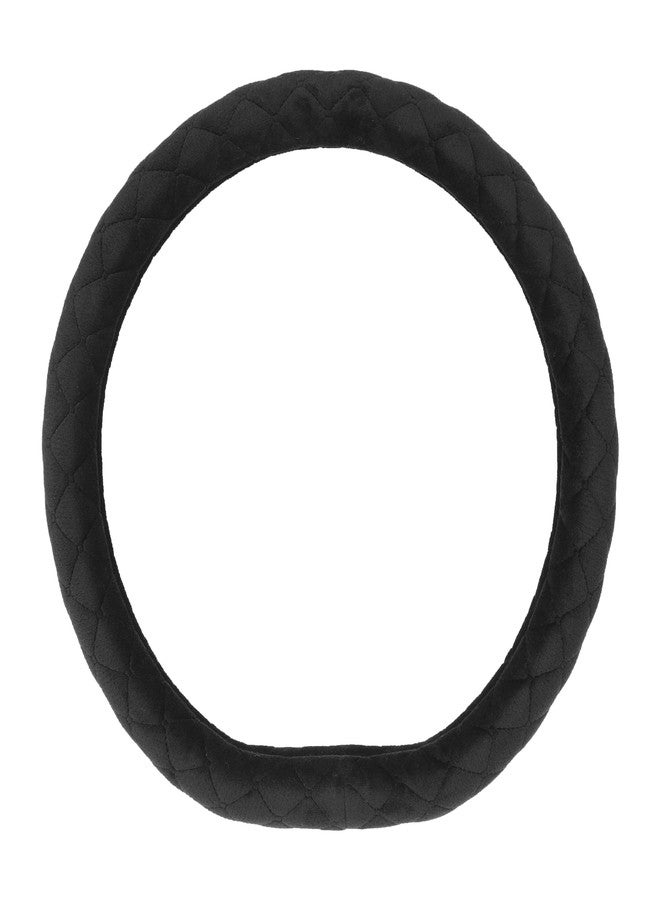 PTCPO Soft Car Steering Wheel Cover for Sedan, SUV, Warm Luxury Velvet, Odorless, Universal, Anti Slip, Summer Winter, Black, D Shape(Flat Bottom) - Image 3