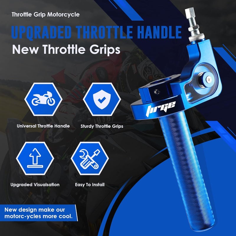 TIRGE Throttle Grip Motorcycle 22mm CNC Aluminum Quick Twister Throttle Cable for CRF50 CRF70 70 110 70CC 110CC IRBIS 125 250 Dirt Pit Bike Accessories (Blue) - Image 2