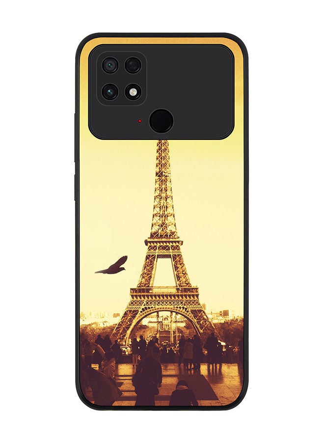 Stylizedd Rugged Black edge case for Xiaomi Poco C40 Slim fit Soft Case Flexible Rubber Edges Anti Drop TPU Gel Thin Cover - Paris - Eiffel Tower - Image 1