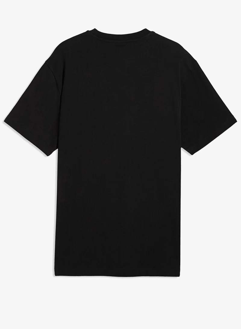 بوما تيشيرت قطة مريح بتصميم شعار أساسي مرتفع