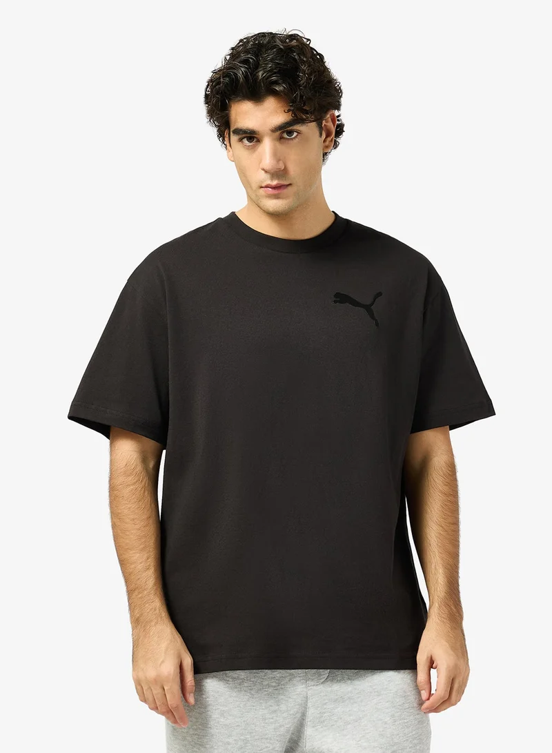 بوما تيشيرت قطة مريح بتصميم شعار أساسي مرتفع