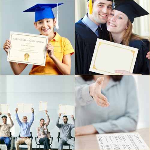 HAUTOCO 50 Packs Certificate Holders, Cream Color Diploma Folders Certificate Covers with Gold Foil Border for Letter Size 8.5x11 Cardstock, Award, Document, Graduation - Image 5