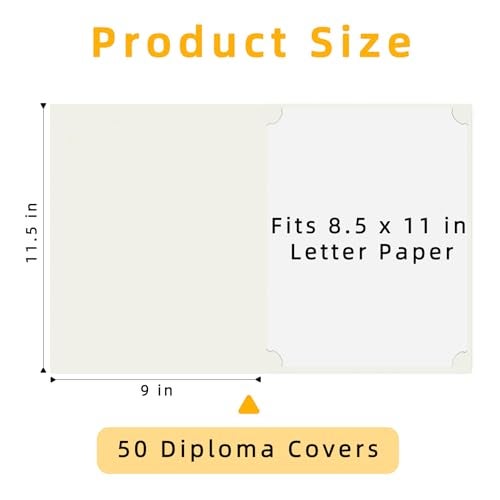 HAUTOCO 50 Packs Certificate Holders, Cream Color Diploma Folders Certificate Covers with Gold Foil Border for Letter Size 8.5x11 Cardstock, Award, Document, Graduation - Image 2