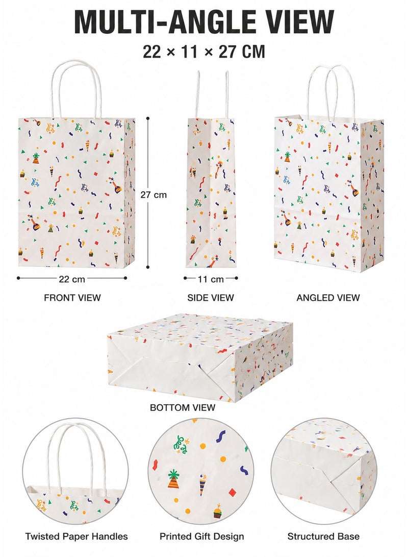 Paper Gift Bags with Handles, 12 Pieces, Reusable Gift Wrapping Bags for Birthday and Party Gifts - Image 2