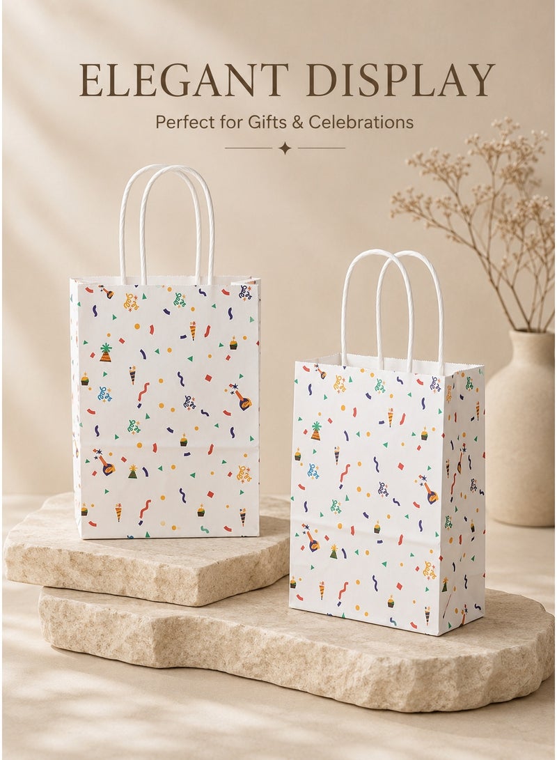 Paper Gift Bags with Handles, 12 Pieces, Reusable Gift Wrapping Bags for Birthday and Party Gifts - Image 1