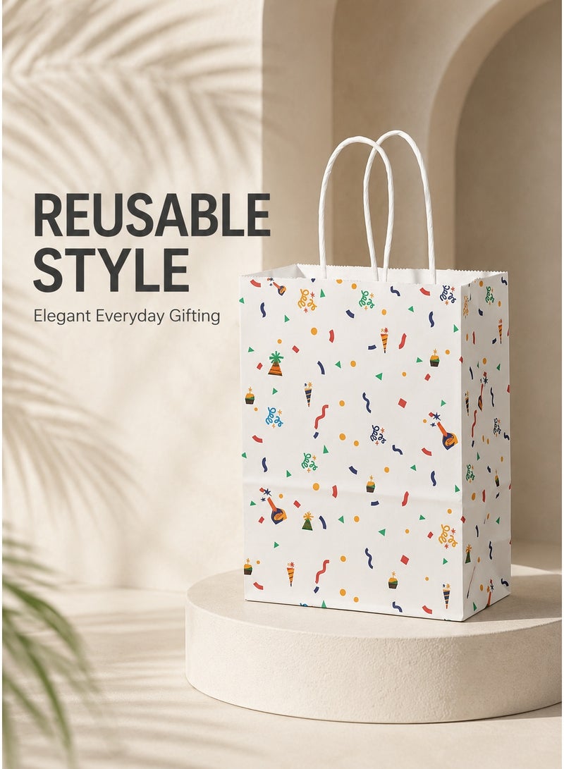 Paper Gift Bags with Handles, 12 Pieces, Reusable Gift Wrapping Bags for Birthday and Party Gifts - Image 4