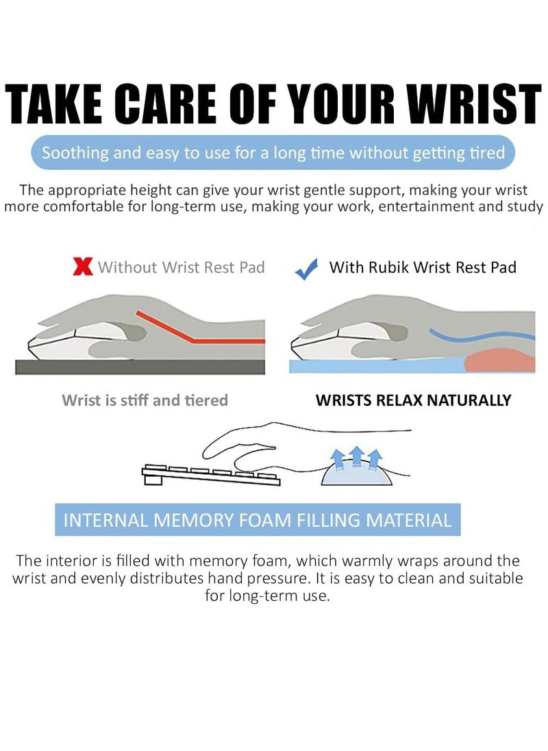 Memory Foam Keyboard & Mouse Wrist Rests Set, Ergonomic Cloud Shaped Wrist Support Pads for Typing Pain Relief Comfort for Office Gaming Computer (pink)