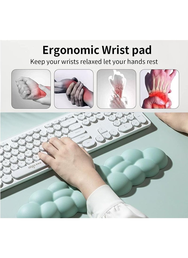 Memory Foam Keyboard & Mouse Wrist Rests Set, Ergonomic Cloud Shaped Wrist Support Pads for Typing Pain Relief Comfort for Office Gaming Computer (pink)