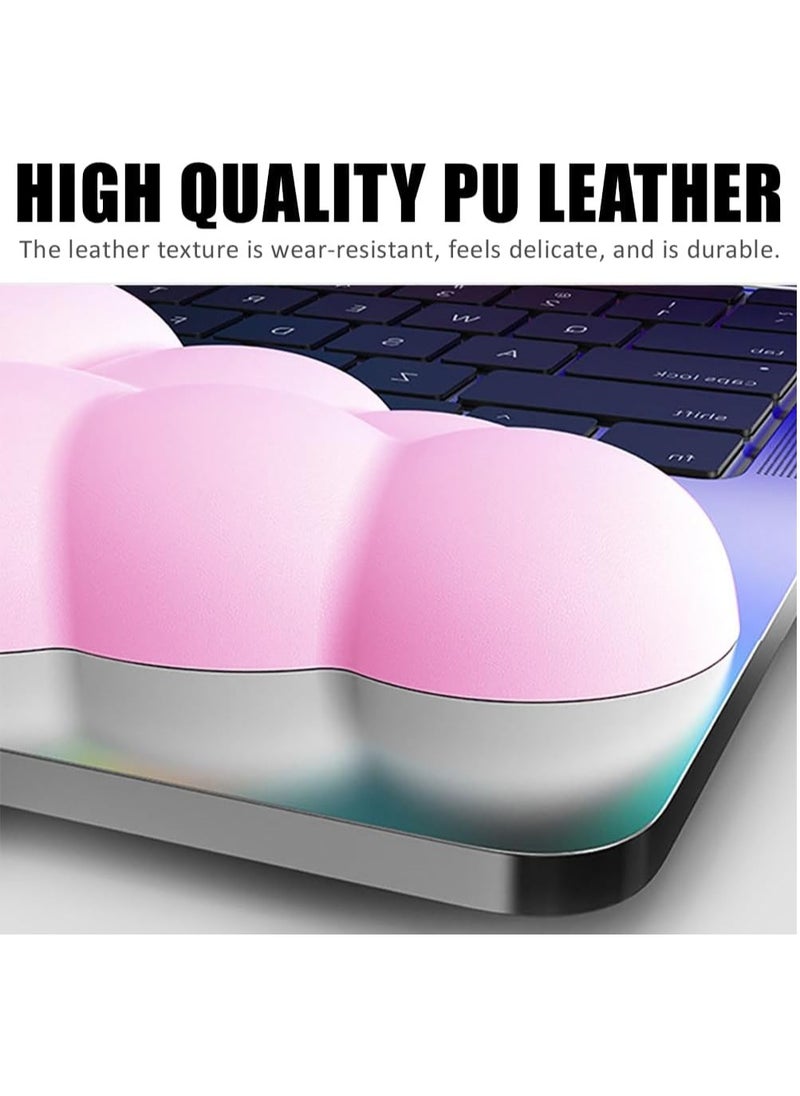 Memory Foam Keyboard & Mouse Wrist Rests Set, Ergonomic Cloud Shaped Wrist Support Pads for Typing Pain Relief Comfort for Office Gaming Computer (pink)