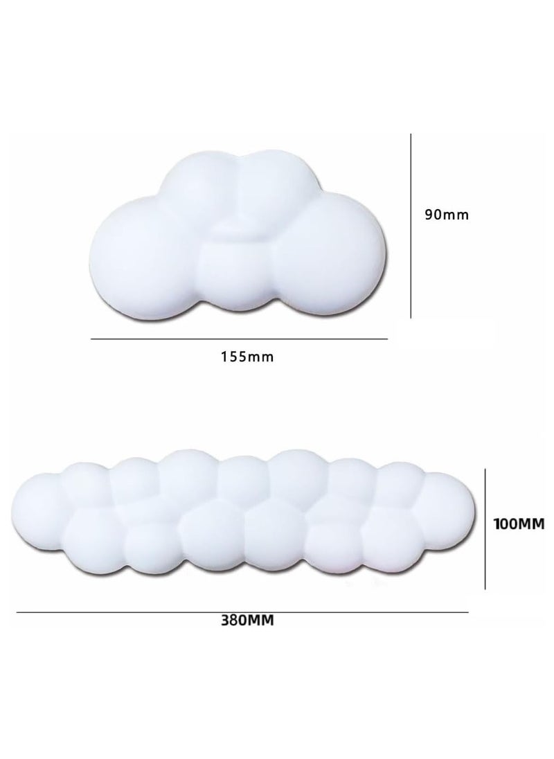 Memory Foam Keyboard & Mouse Wrist Rests Set, Ergonomic Cloud Shaped Wrist Support Pads for Typing Pain Relief Comfort for Office Gaming Computer (pink)