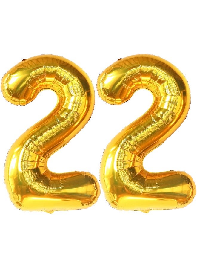 KATCHON 22 Balloon Number Gold 40 Inch | 22 Number Balloons | Gold 22 Balloons For 22 Birthday Decorations For Men | Number 22 Balloons | 22 Balloons For 22 Birthday Decorations For Women - Image 1