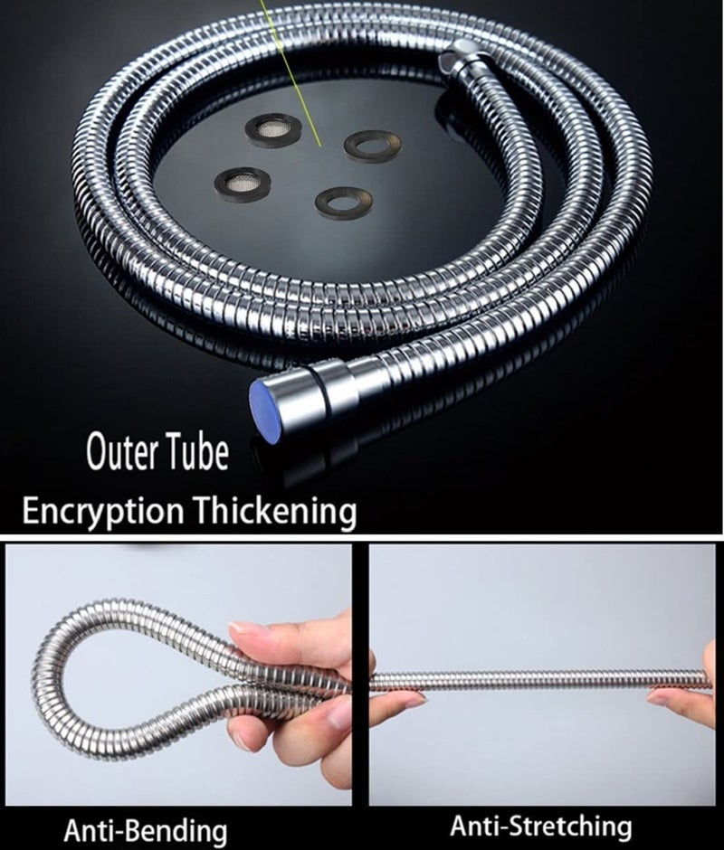 Kyoto KYOTO 1 Meter Stainless Steel Chrome Flexible Shower Hose Hand Shower Hose Shower TubeHealth Faucet Tube for Bathroom Faucet Pipe for Toilet  - Image 4