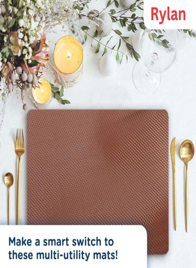 Rylan (45 cm x 5 m) Multipurpose Anti-Slip Mat, Sheet for Fridge, Kitchens, Cupboard, Drawers, Shelf Liner | Super Strong EVA, Water Resistant (Diamond Texture, Brown) - Image 3