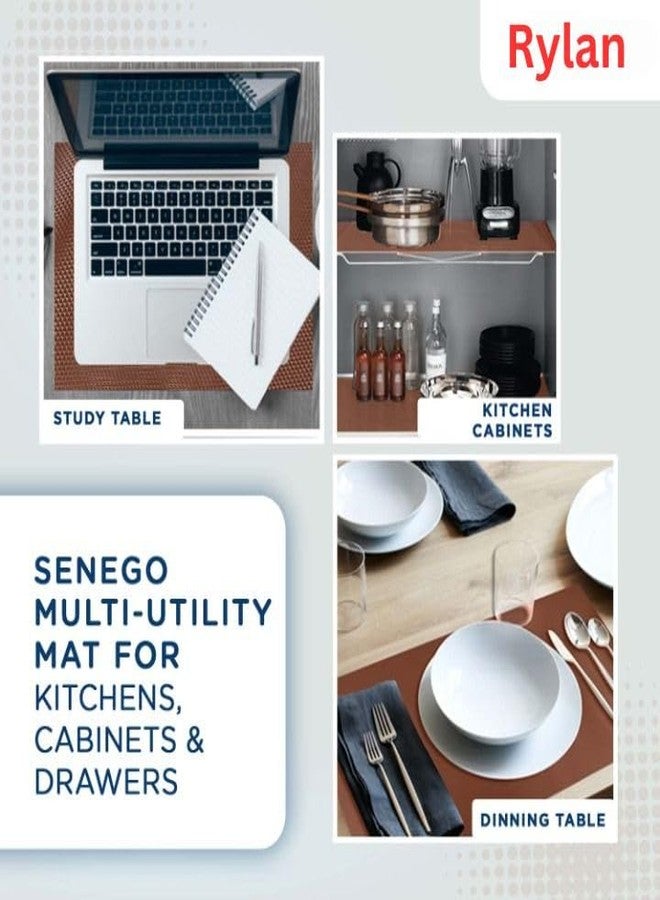 Rylan (45 cm x 5 m) Multipurpose Anti-Slip Mat, Sheet for Fridge, Kitchens, Cupboard, Drawers, Shelf Liner | Super Strong EVA, Water Resistant (Diamond Texture, Brown) - Image 2