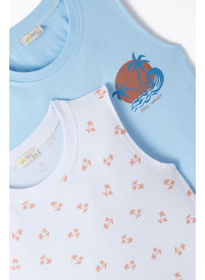 June Boy 2-Pack Tank Top Light Blue - White - Image 3