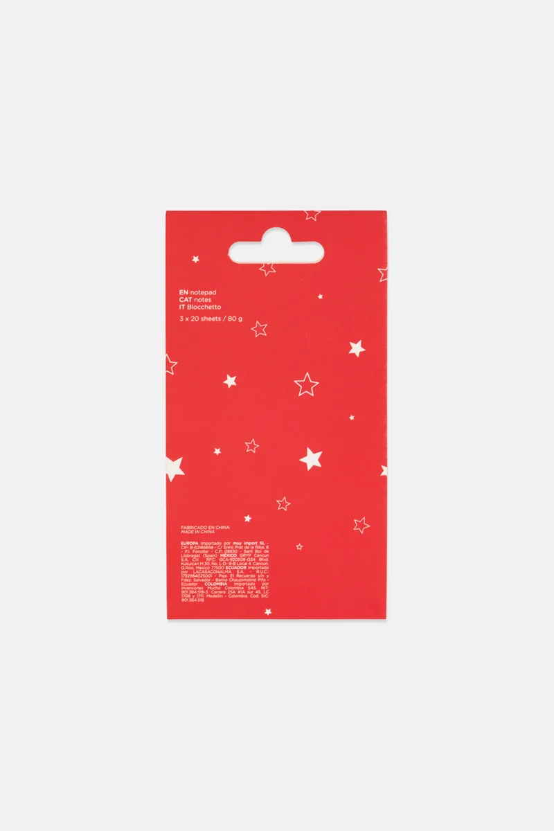 Muy Mucho 3 Pcs Post-Its Merry Christmas Notepad, Red