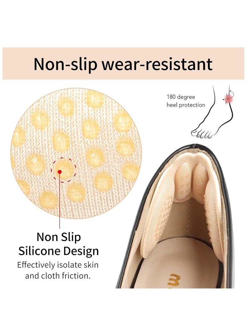 Generic Heel Cushion Pads,  6 Pairs Heel Cushion Pads Heel Shoe Grips Liner Self-Adhesive Shoe Insoles Foot Care Protector (Black and Skin Color) - Image 5