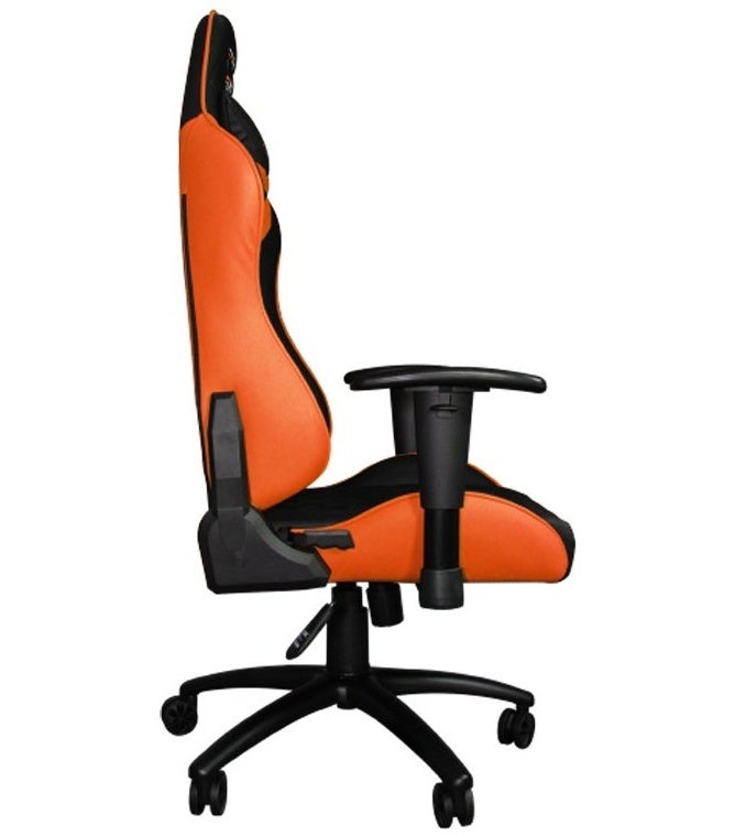 Xigmatek Hairpin Gaming Chair – Ergonomic Gaming Chair, 2D Adjustable Armrests, Butterfly Tilt Mechanism, Class 4 Gas Lift, Headrest & Lumbar Support Pillow, Black/Orange | EN46676 - Image 3