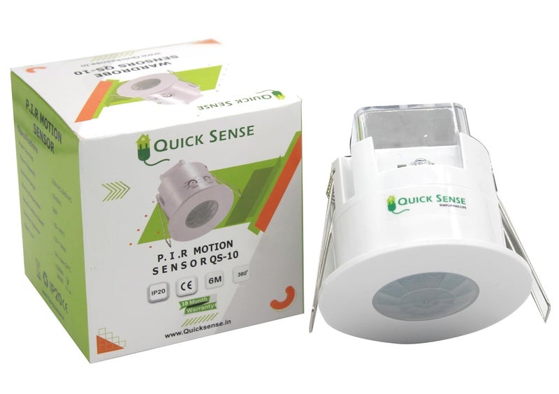 Quick sense Pir Motion Sensor with Light Sensor Energy Saving Detector Switch FallRecessed Ceiling Mounted Set Of 1 - Image 1