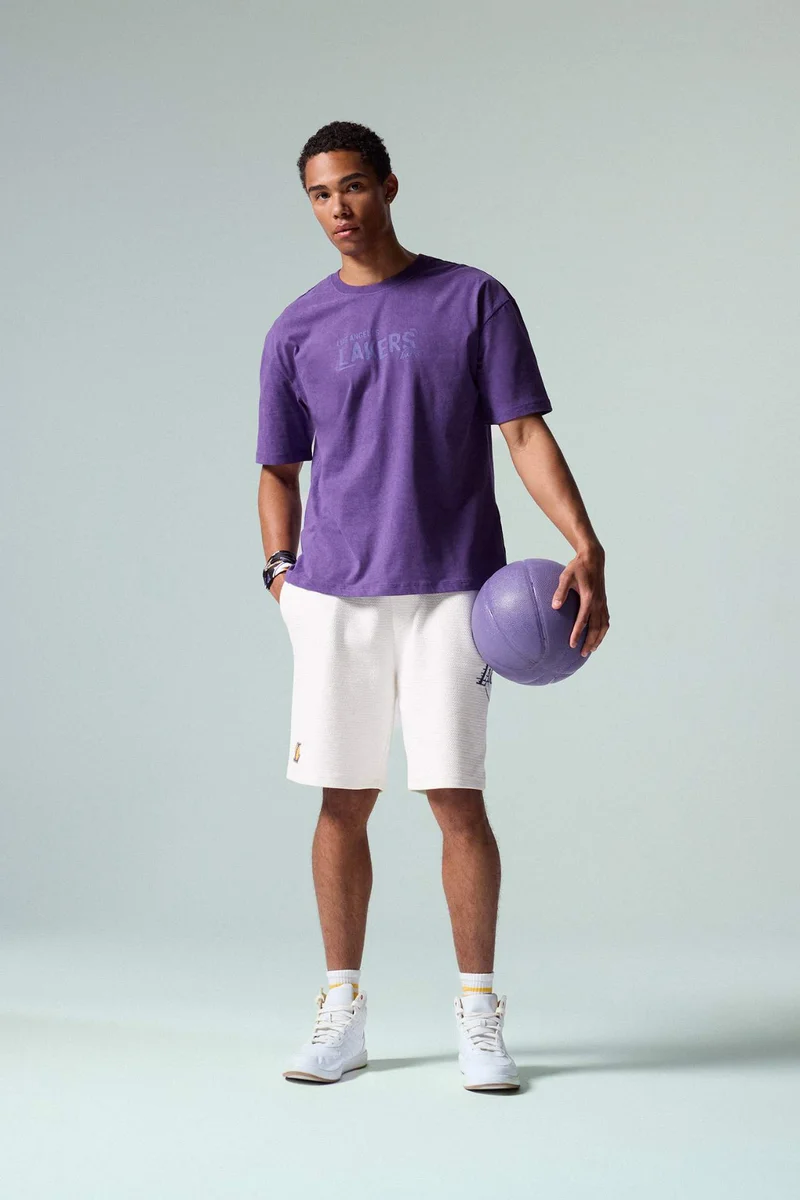 ديفاكتو Short Sleeved NBA Los Angeles Lakers T-Shirt