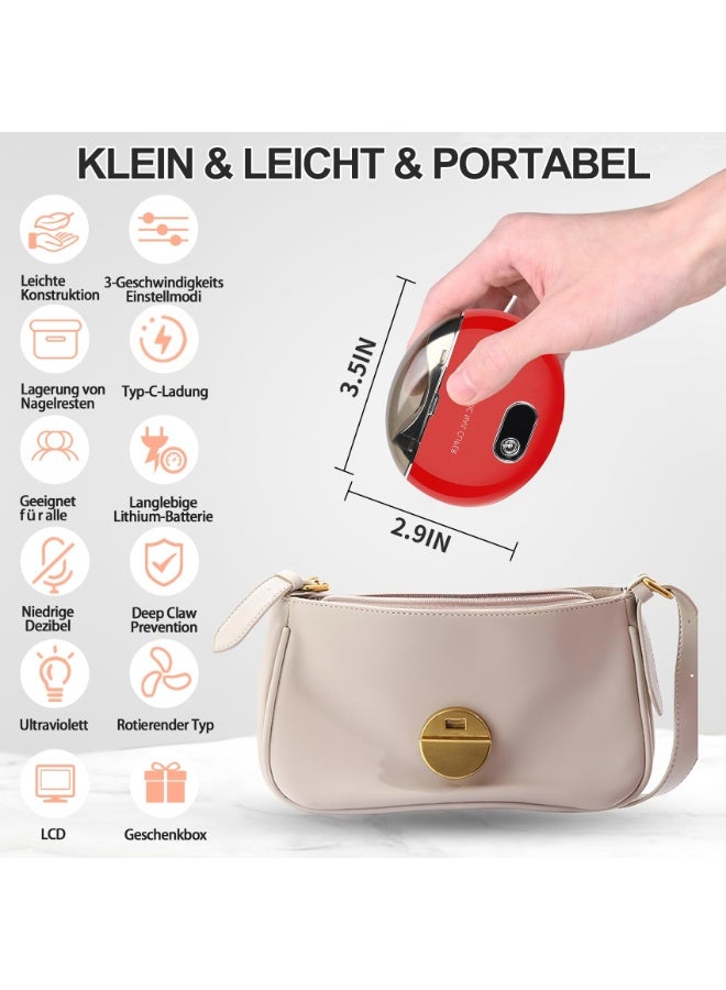 Automatic Electric Nail Clipper with 3-Speeds Levels and Nail Clip Storage, LCD Digital Display, USB Rechargeable Safety Electric Nail Trimmer Suitable for Babies,Children, Adults and Seniors - Image 5