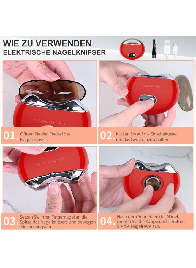 Automatic Electric Nail Clipper with 3-Speeds Levels and Nail Clip Storage, LCD Digital Display, USB Rechargeable Safety Electric Nail Trimmer Suitable for Babies,Children, Adults and Seniors - Image 4
