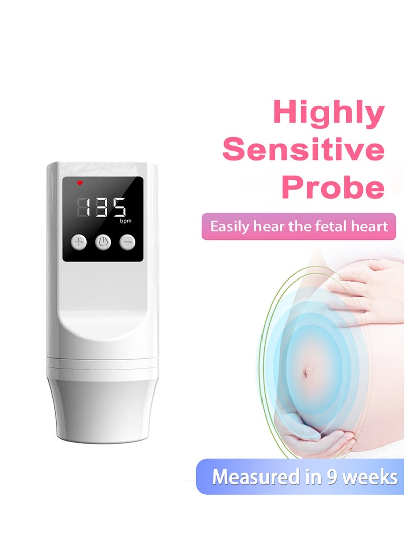 Angmei Fetal Heart Rate Detector，Portable Fetal heart rate monitor for pregnant women, charging integrated Doppler baby fetal heart rate monitor, fetal movement monitoring， Home Doppler Meter With LCD Display, For Monitoring Baby's Heartbeat At Home  - Image 5