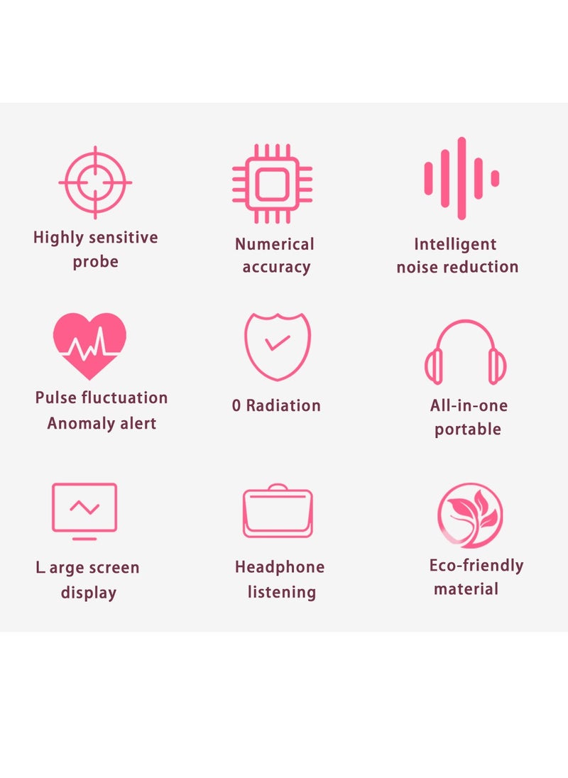 Angmei Fetal Heart Rate Detector，Portable Fetal heart rate monitor for pregnant women, charging integrated Doppler baby fetal heart rate monitor, fetal movement monitoring， Home Doppler Meter With LCD Display, For Monitoring Baby's Heartbeat At Home  - Image 4