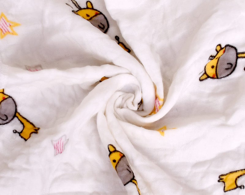 THE LITTLE LOOKERS Muslin 4 Layer | 12-Piece Soft Organic Cotton Muslin Newborn Face Towels/Washcloths in Cute Random Prints (Multi - Pack of 12) - Image 4