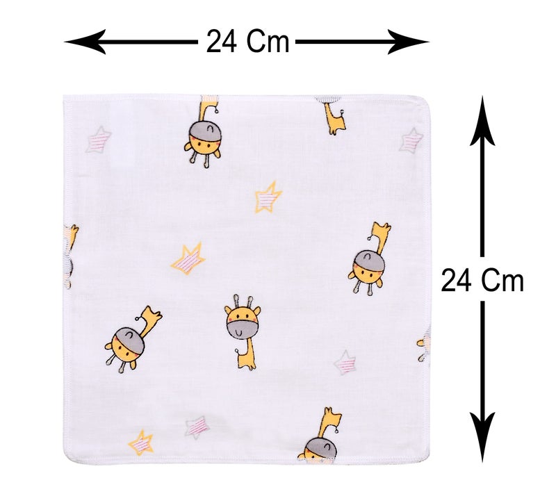 THE LITTLE LOOKERS Muslin 4 Layer | 12-Piece Soft Organic Cotton Muslin Newborn Face Towels/Washcloths in Cute Random Prints (Multi - Pack of 12) - Image 3