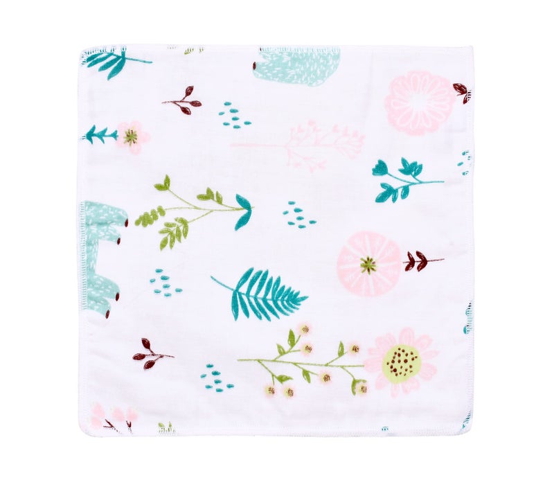 THE LITTLE LOOKERS Muslin 4 Layer | 12-Piece Soft Organic Cotton Muslin Newborn Face Towels/Washcloths in Cute Random Prints (Multi - Pack of 12) - Image 2