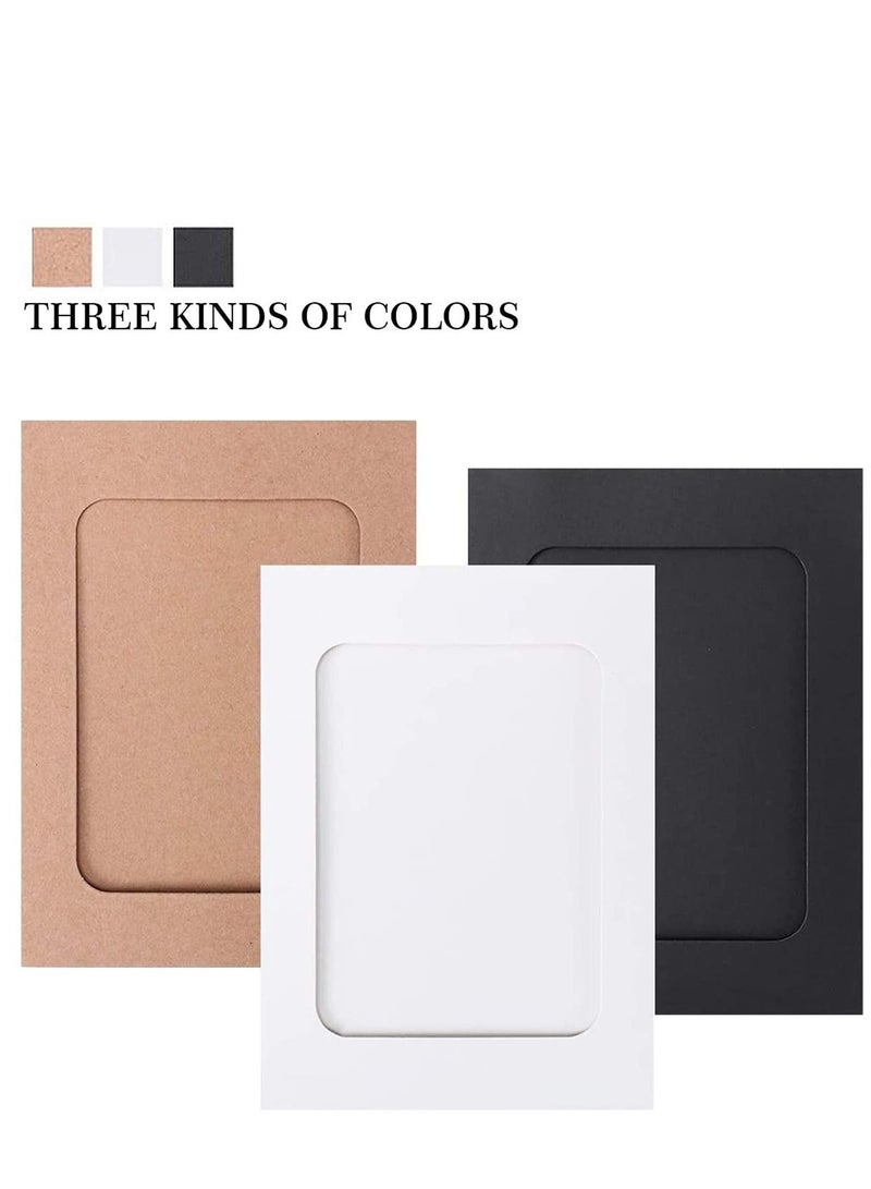 Photo Frame 30 Pack Paper 6x4 Set Multiple Photos Picture Mats with Mini Wooden Clips and String Hanging Cardboard for Home Room Wall Decor Diy - Image 4