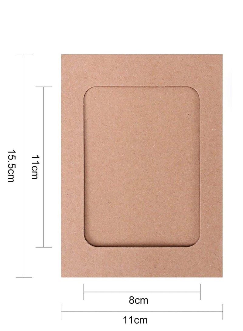 Photo Frame 30 Pack Paper 6x4 Set Multiple Photos Picture Mats with Mini Wooden Clips and String Hanging Cardboard for Home Room Wall Decor Diy - Image 5