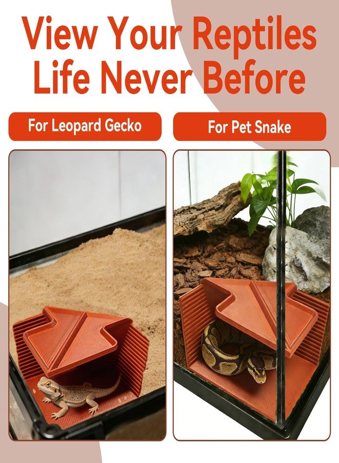 Hollima Cave Hide for Reptiles, Lizard Hideout with Safe Shelter, Snake Cave Hut for Themed Terrarium Ideal for Gecko Hamster Snake to Rest & Hide - Image 4