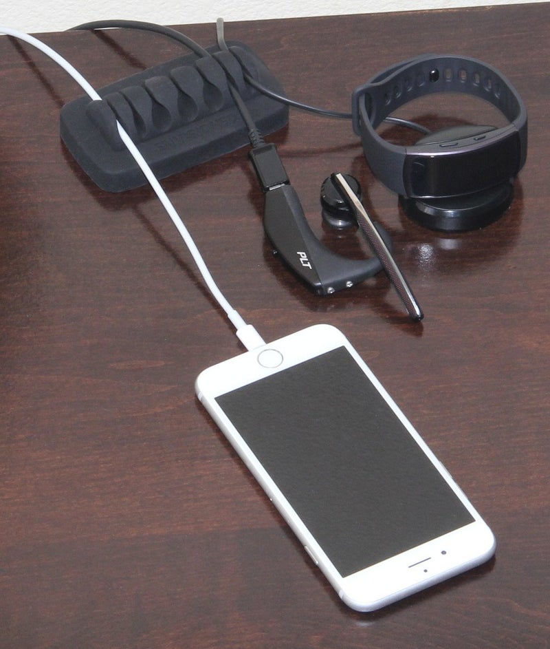 ENVISIONED Heaviest Cable Organizer on The Market! Compact and Weighted Desktop Cord Holder and Cable Organizer, Eco-Friendly Silicone, No Bad Smell, Bundled with 4 Reusable Cable Ties! (Black) - Image 4