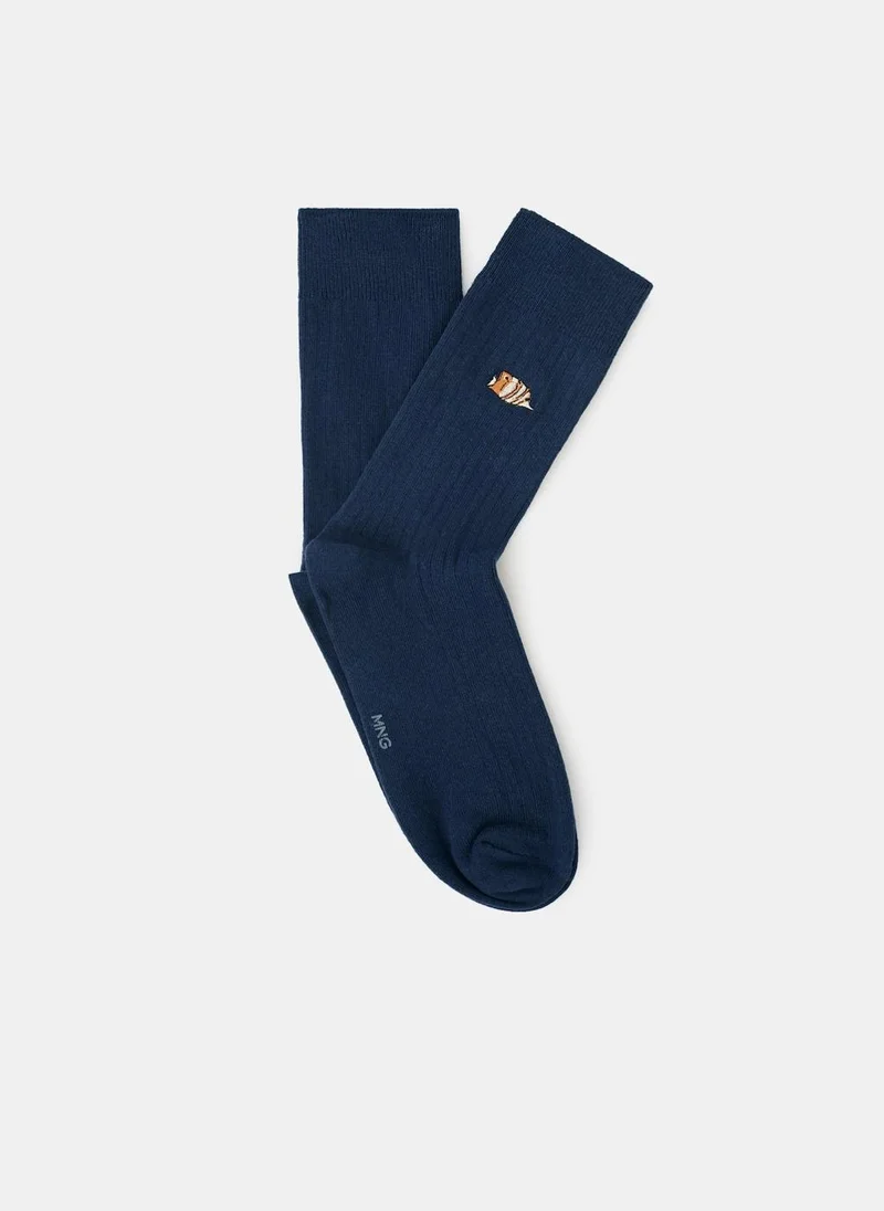 Mango Man Animal embroidered cotton socks