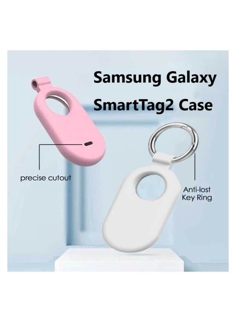 Excefore for Samsung Galaxy SmartTag2 Case, 2 Pack Full-Body Shockproof Protection Silicone Case for Galaxy Smart Tag 2 with Key Ring for Keys, Wallet, Luggage, Backpacks, Pets  - Image 3