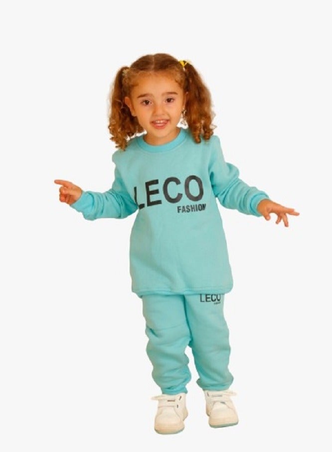 lecoo Girls Winter Pajama Set – Cotton Sweatshirt & Sweatpants for Ages 4 to 16 Years - Image 3