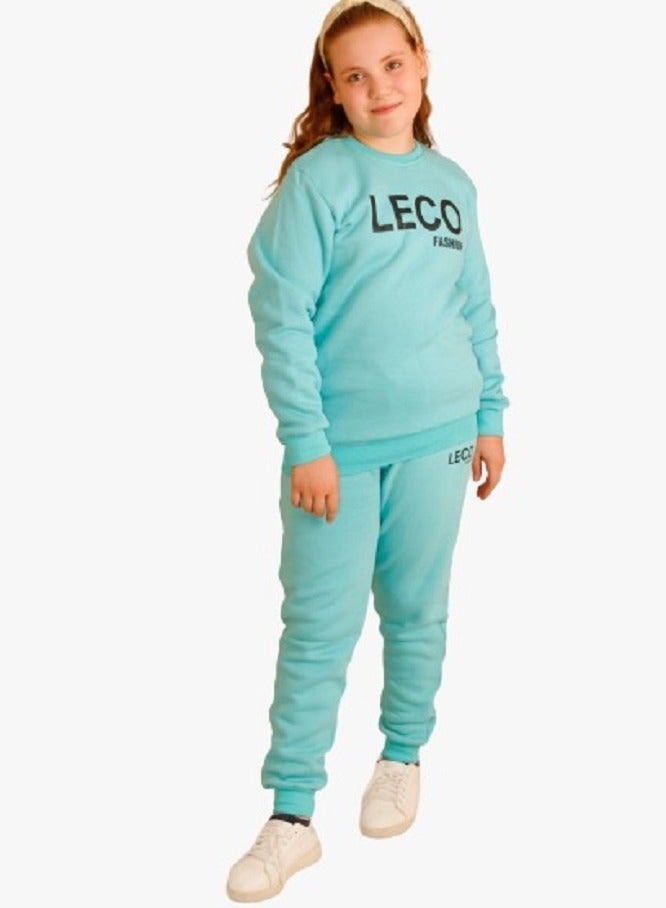 lecoo Girls Winter Pajama Set – Cotton Sweatshirt & Sweatpants for Ages 4 to 16 Years - Image 4