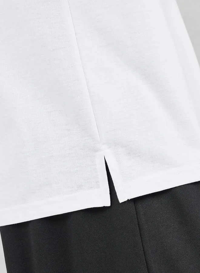 Styli Styli Oversized Roll Up Sleeves Box T-shirt with Side Slit