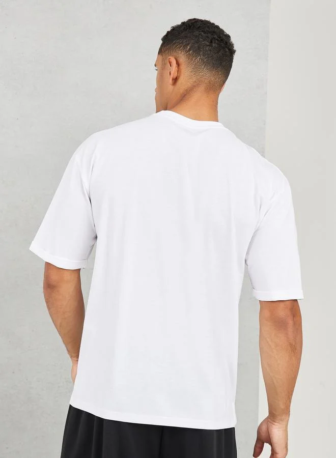 Styli Styli Oversized Roll Up Sleeves Box T-shirt with Side Slit