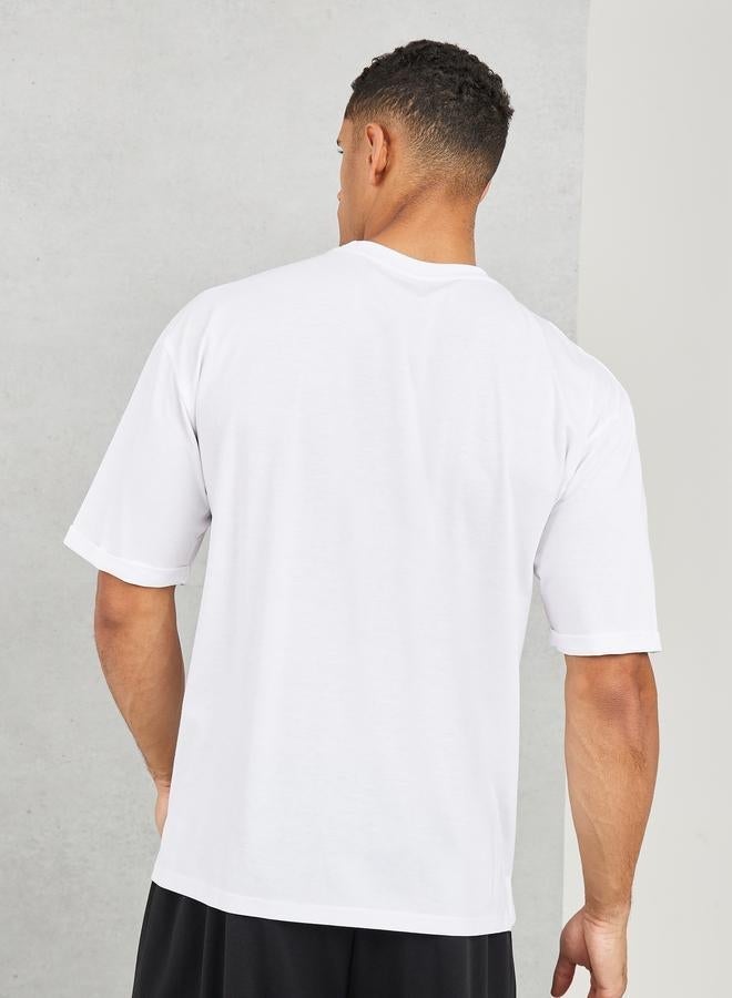 Styli Oversized Roll Up Sleeves Box T-shirt with Side Slit - Image 4