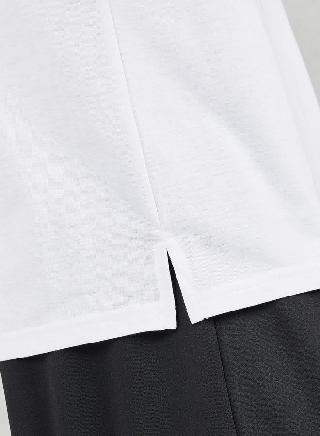 Styli Oversized Roll Up Sleeves Box T-shirt with Side Slit - Image 3