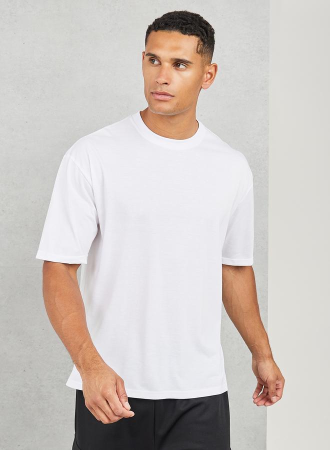 Styli Oversized Roll Up Sleeves Box T-shirt with Side Slit - Image 1