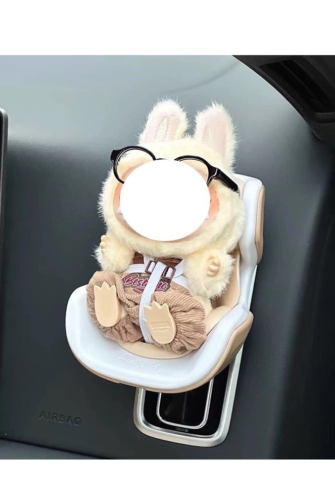 Firasa Doll car seat Compatible with 17cm Labu with Air Vent Clip and Desktop Display, Cute and Functional Car Ornament for Blind Box Doll Fans, Collectors - Image 5