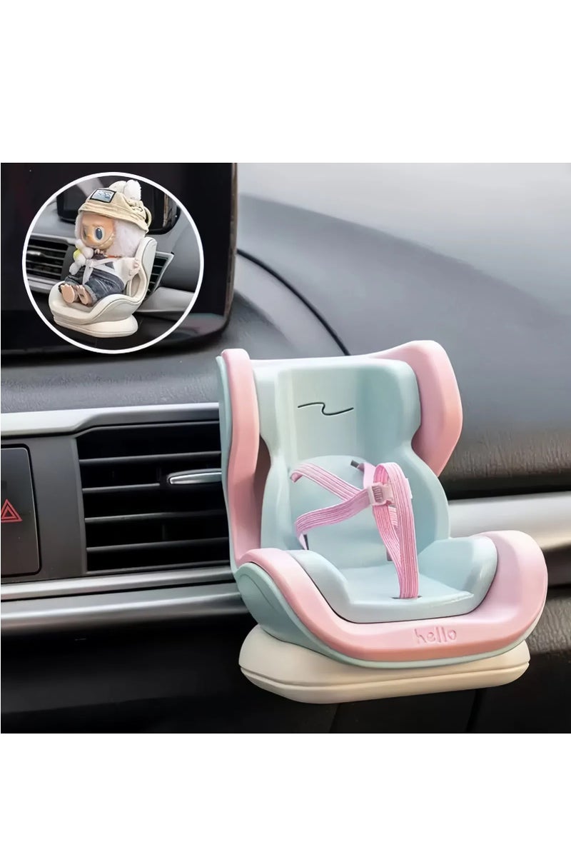 Firasa Doll car seat Compatible with 17cm Labu with Air Vent Clip and Desktop Display, Cute and Functional Car Ornament for Blind Box Doll Fans, Collectors - Image 1