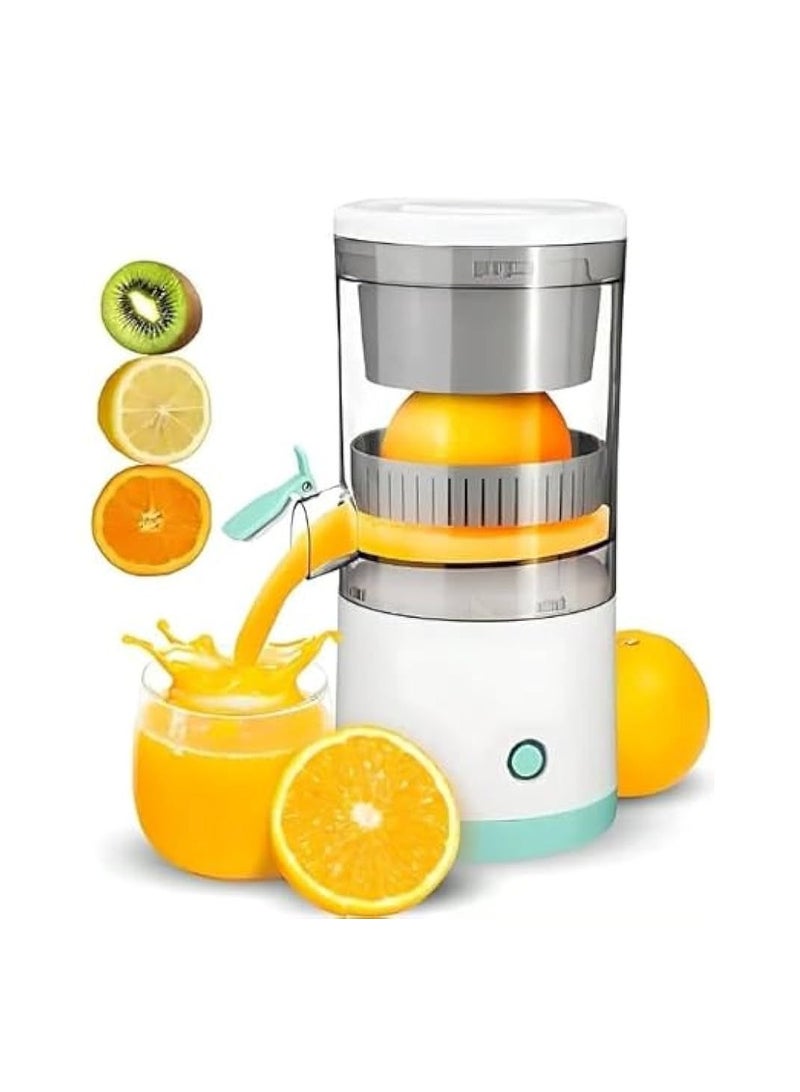 DENX DX-1721 Electric Citrus Juicer 45W | Rechargeable & Portable | Wireless USB Juicer | Automatic Orange & Lemon Squeezer for Home & Travel | White & Green - Image 1