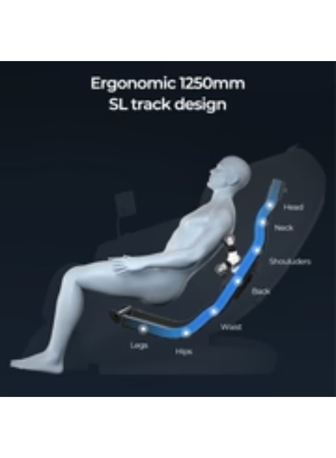JC Buckman ExaltUs 4D Full Body Massage Chair with Free Massage Gun, 12 Auto Programs, Zero Gravity, Super Long Track, Yoga Stretch, Heat Therapy & Smart Sensors (Off White) - Image 3